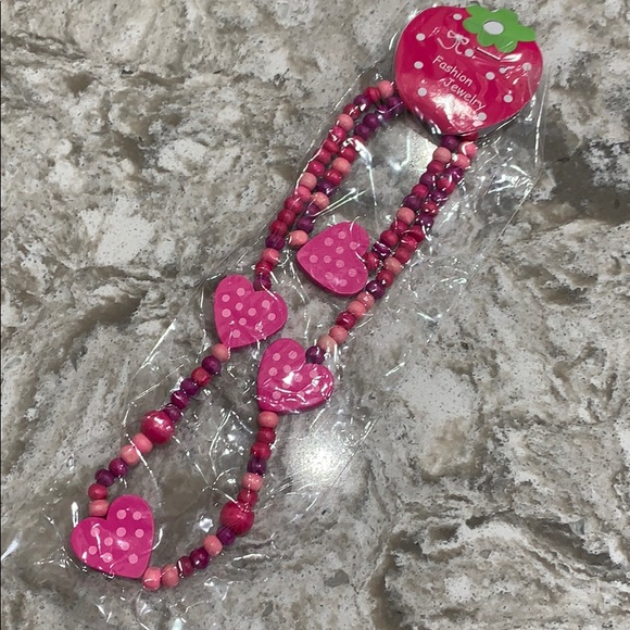 Other - BOGO Girls wooden bracelet and necklace set